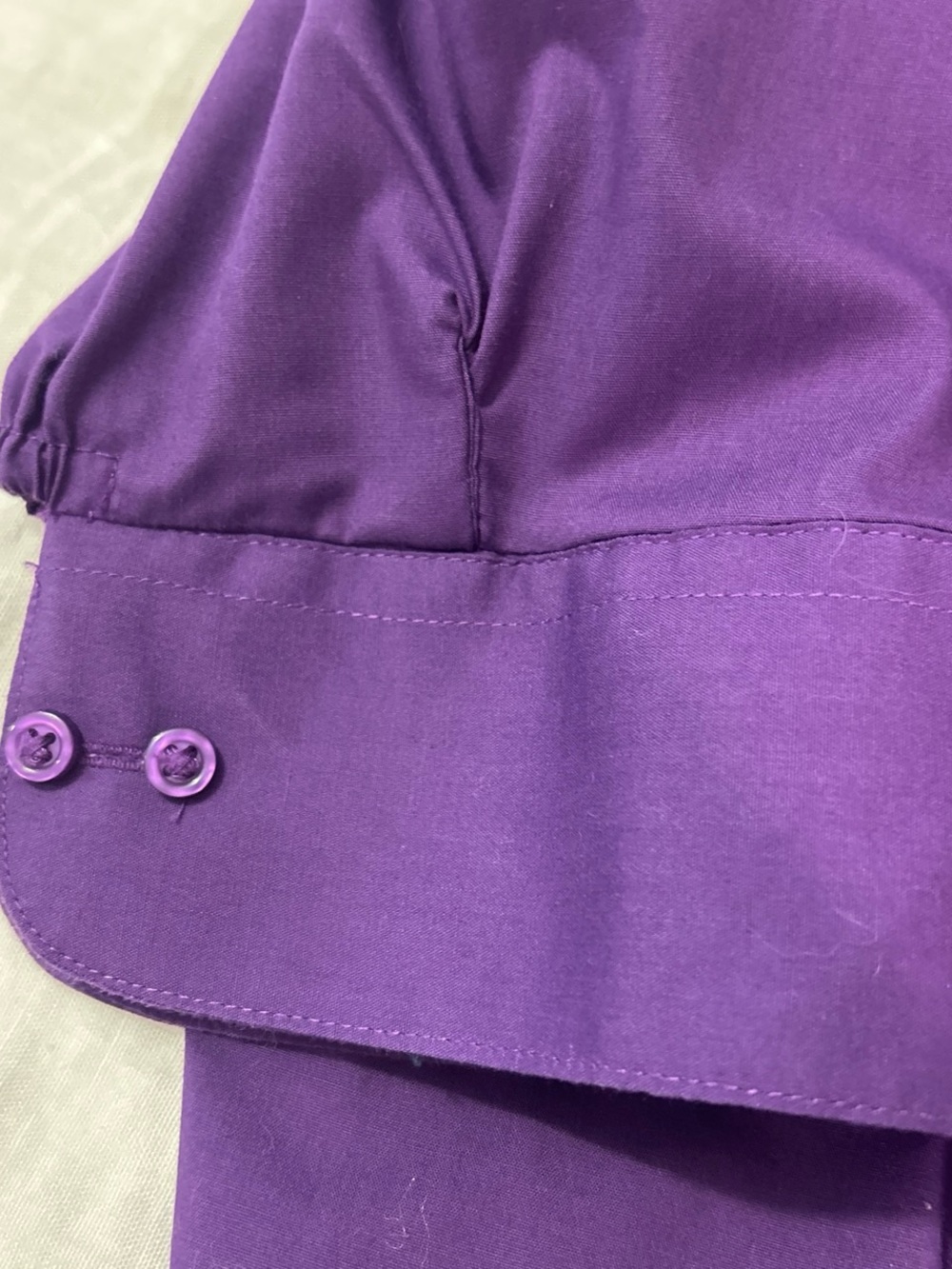Women’s Purple Pleated Front Button-Down Shirt - Picture 4 of 4